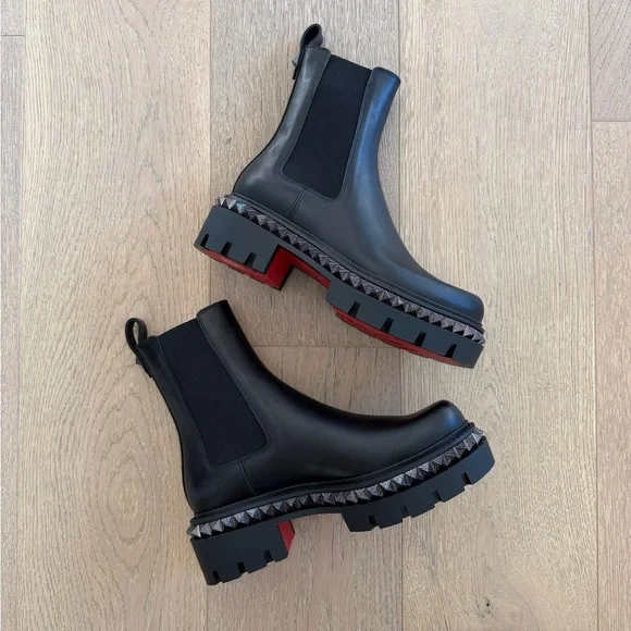 Christian Louboutin St Emilia Pyraclou studded leather Chelsea boots - Picture 4 of 15